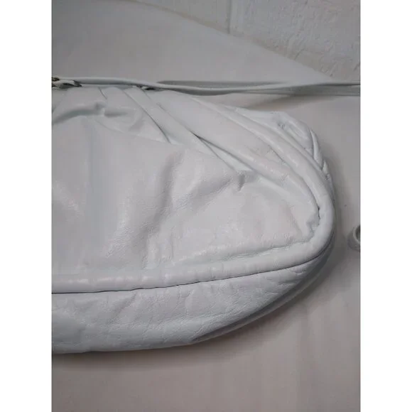 Samir Vtg HandBag White Bright Color Block Zigzag Prints Leather Hinged Purse - Picture 7 of 12